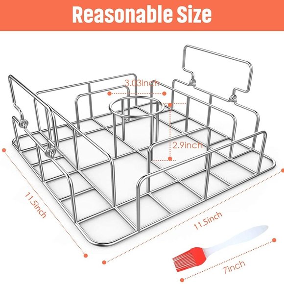 Barbecue BBQ Tools Stainless Steel Chicken Rib Rosting Stand Rack - Picture 8 of 8